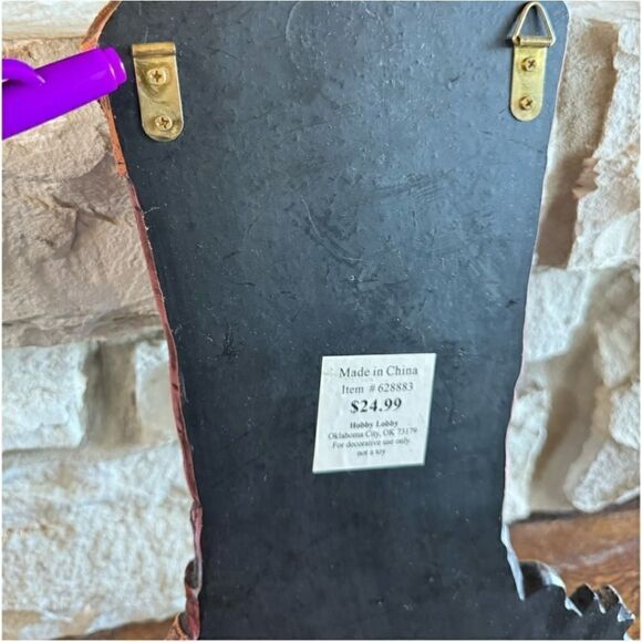 Western Boot Bedazzled Cowgirl Wall Hanging Decor - Picture 5 of 14